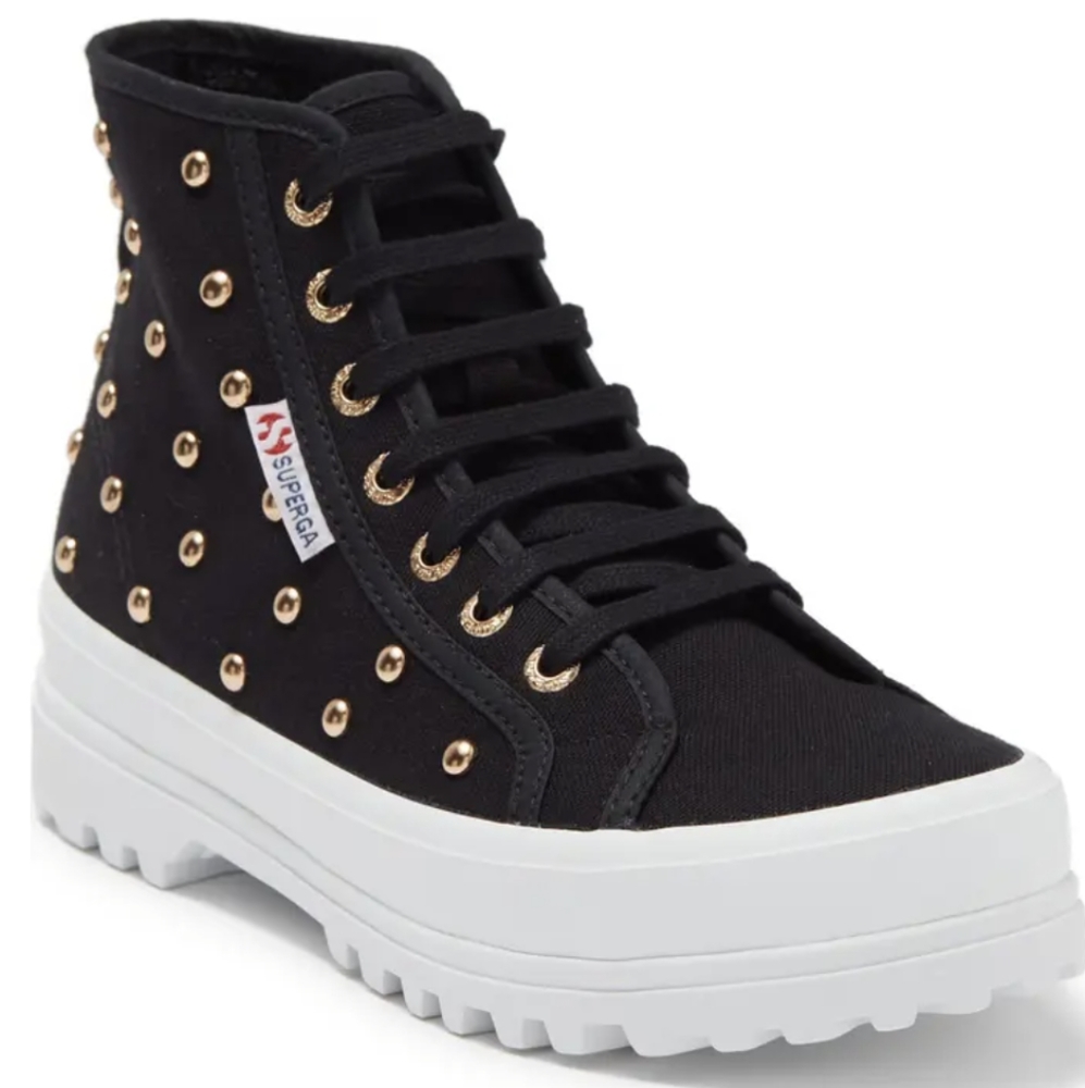 NWT Superga studded hightop sneakers converse style Christmas New Years